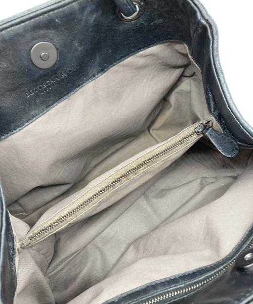 BOTTEGA VENETA（ボッテガベネタ）BOTTEGA VENETA (ボッテガベネタ) イントレチャートレザーハンドバッグ ブラックの古着・服飾アイテム
