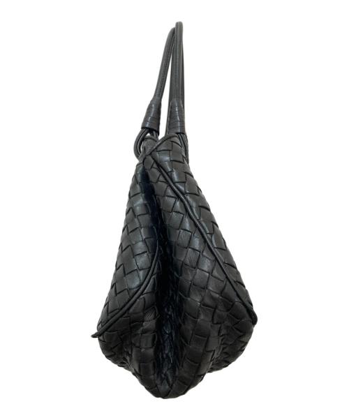 BOTTEGA VENETA（ボッテガベネタ）BOTTEGA VENETA (ボッテガベネタ) イントレチャートレザーハンドバッグ ブラックの古着・服飾アイテム