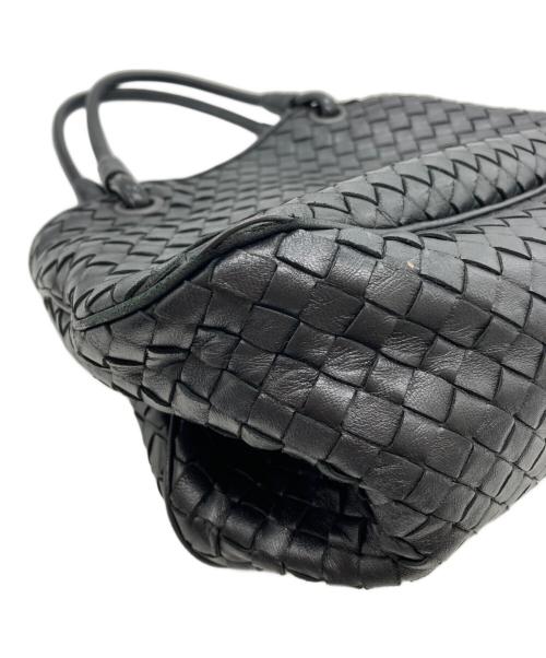 BOTTEGA VENETA（ボッテガベネタ）BOTTEGA VENETA (ボッテガベネタ) イントレチャートレザーハンドバッグ ブラックの古着・服飾アイテム