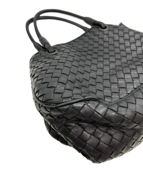 BOTTEGA VENETA（ボッテガベネタ）BOTTEGA VENETA (ボッテガベネタ) イントレチャートレザーハンドバッグ ブラックの古着・服飾アイテム