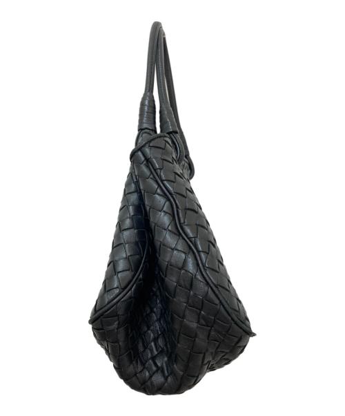 BOTTEGA VENETA（ボッテガベネタ）BOTTEGA VENETA (ボッテガベネタ) イントレチャートレザーハンドバッグ ブラックの古着・服飾アイテム