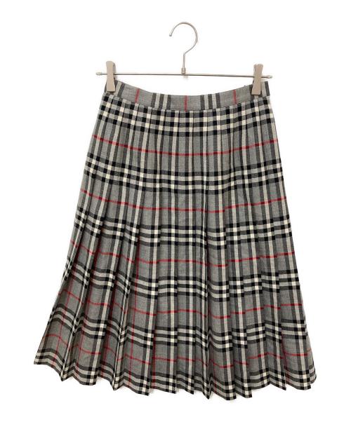 Burberry's（バーバリーズ）Burberry's (バーバリーズ) ウールチェックスカート グレー サイズ:9の古着・服飾アイテム