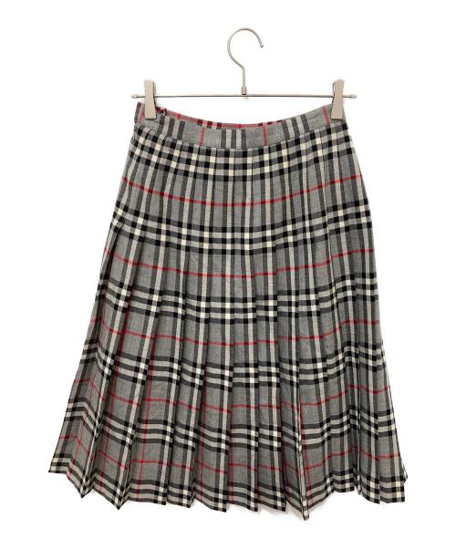 Burberry's（バーバリーズ）Burberry's (バーバリーズ) ウールチェックスカート グレー サイズ:9の古着・服飾アイテム