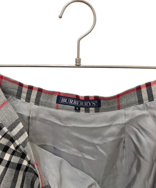 Burberry's（バーバリーズ）Burberry's (バーバリーズ) ウールチェックスカート グレー サイズ:9の古着・服飾アイテム
