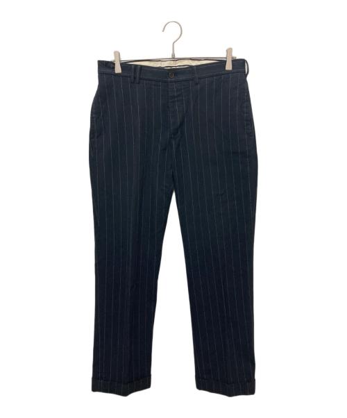 RALPH LAUREN（ラルフローレン）RALPH LAUREN (ラルフローレン) シンチバックストライプパンツ ネイビー サイズ:32の古着・服飾アイテム
