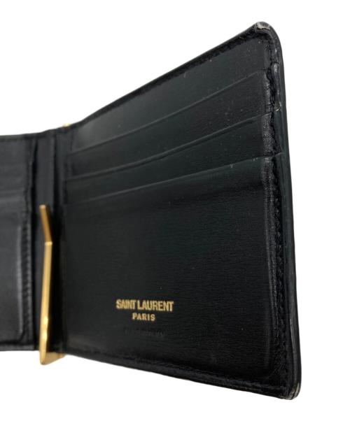 Saint Laurent Paris（サンローランパリ）Saint Laurent Paris (サンローランパリ) タイニーカサンドラ ビルクリップウォレット ブラックの古着・服飾アイテム