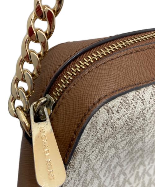 MICHAEL KORS（マイケルコース）MICHAEL KORS (マイケルコース) ジェット セット アイテム シグネチャー ラージ EW クロスボディー ベージュの古着・服飾アイテム