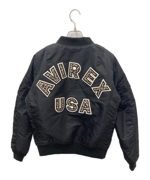AVIREX（アヴィレックス）AVIREX (アヴィレックス) LEOPARD LOGO MA-1 ブラック サイズ:Lの古着・服飾アイテム
