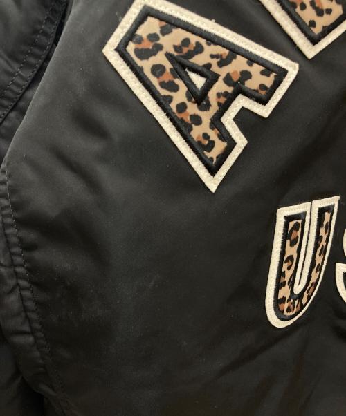 AVIREX（アヴィレックス）AVIREX (アヴィレックス) LEOPARD LOGO MA-1 ブラック サイズ:Lの古着・服飾アイテム