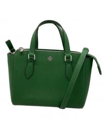 TORY BURCH（トリーバーチ）の古着「Emerson Mini Top Zip Tote」｜グリーン