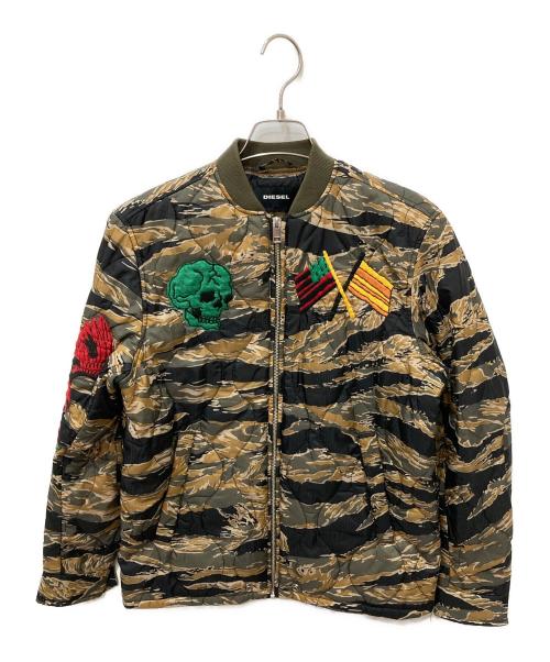 DIESEL（ディーゼル）DIESEL (ディーゼル) カモフラ柄刺繍ジャケット グリーン サイズ:XSの古着・服飾アイテム