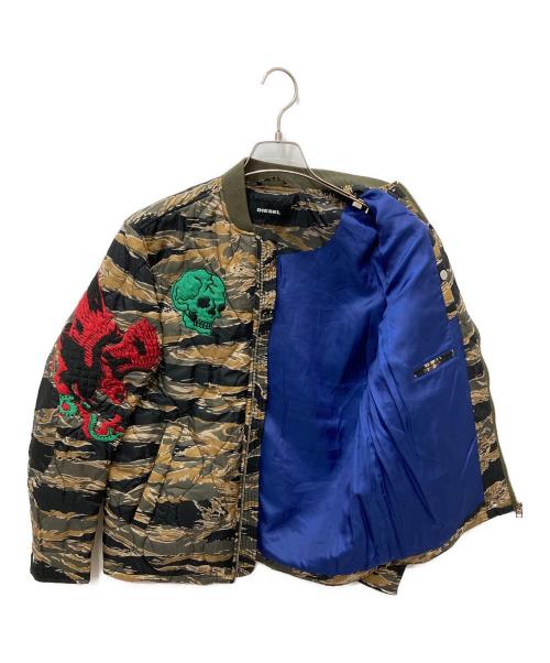 DIESEL（ディーゼル）DIESEL (ディーゼル) カモフラ柄刺繍ジャケット グリーン サイズ:XSの古着・服飾アイテム