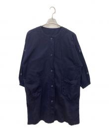 IM ISSEY MIYAKE（アイエムイッセイミヤケ）の古着「ノーカラーコート」｜ネイビー