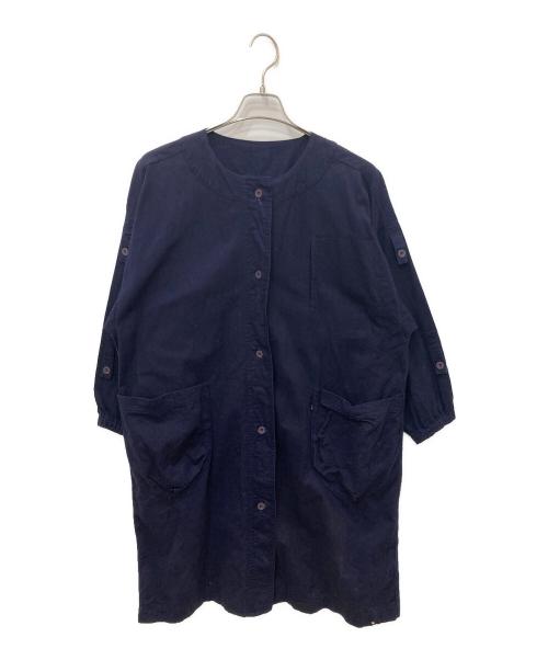 IM ISSEY MIYAKE（アイエムイッセイミヤケ）IM ISSEY MIYAKE (アイエムイッセイミヤケ) ノーカラーコート ネイビー サイズ:記載なしの為実寸参照の古着・服飾アイテム