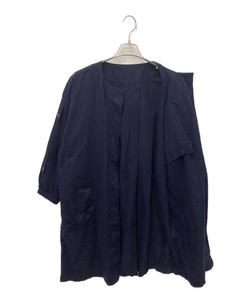IM ISSEY MIYAKE（アイエムイッセイミヤケ）IM ISSEY MIYAKE (アイエムイッセイミヤケ) ノーカラーコート ネイビー サイズ:記載なしの為実寸参照の古着・服飾アイテム