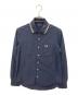 FRED PERRY（フレッドペリー）の古着「RIB COLLAR LONG SLEEVE SHIRT」｜ネイビー