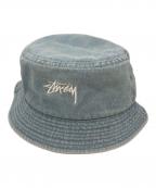 stussyステューシー）の古着「バケットハット」｜ブルー