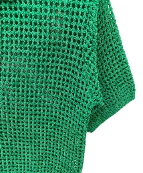 Spick and Span（スピック＆スパン）Spick and Span (スピック＆スパン) メッシュポロシャツハーフスリーブニット グリーン サイズ:記載なしの為実寸参照の古着・服飾アイテム