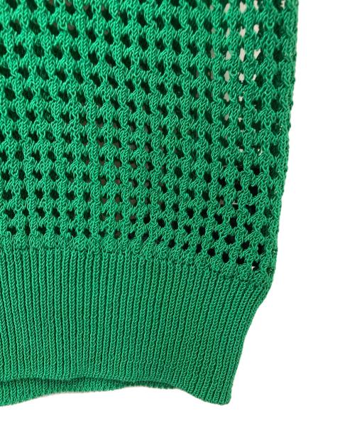 Spick and Span（スピック＆スパン）Spick and Span (スピック＆スパン) メッシュポロシャツハーフスリーブニット グリーン サイズ:記載なしの為実寸参照の古着・服飾アイテム