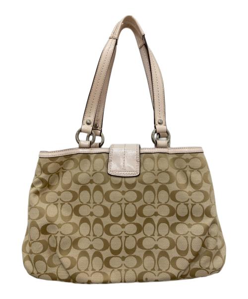 COACH（コーチ）COACH (コーチ) ソーホーシグネチャー トートバッグ ベージュの古着・服飾アイテム