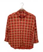 Y's for menワイズフォーメン）の古着「ロングチェック長袖シャツ」｜レッド