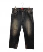 SUPREMEシュプリーム）の古着「Distressed Loose Fit Selvedge  Jean　デニムパンツ」｜ブラック