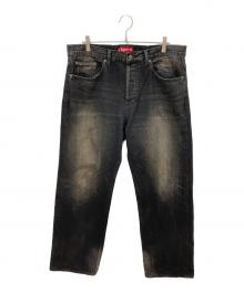 SUPREME（シュプリーム）の古着「Distressed Loose Fit Selvedge  Jean　デニムパンツ」｜ブラック