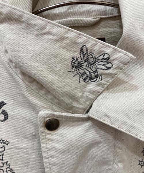 SUGARHILL（シュガーヒル）SUGARHILL (シュガーヒル) TATTOO STUDIO YAMADA (タトゥースタジオヤマダ) Tattoo Flash Print Pocket Denim Jacket ベージュ サイズ:2の古着・服飾アイテム