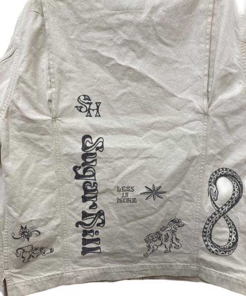 SUGARHILL（シュガーヒル）SUGARHILL (シュガーヒル) TATTOO STUDIO YAMADA (タトゥースタジオヤマダ) Tattoo Flash Print Pocket Denim Jacket ベージュ サイズ:2の古着・服飾アイテム