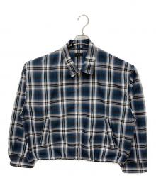 BEAMS（ビームス）の古着「ショート チェック ブルゾン」｜ブルー