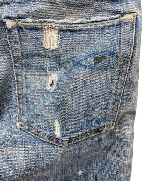 RRL（ダブルアールエル）RRL (ダブルアールエル) SLIM BOOT CUT ダメージ加工デニムパンツ インディゴ サイズ:31の古着・服飾アイテム