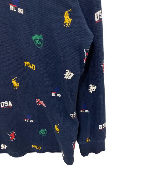 POLO RALPH LAUREN（ポロ・ラルフローレン）POLO RALPH LAUREN (ポロ・ラルフローレン) 総柄ロングスリーブカットソー ネイビー サイズ:XLの古着・服飾アイテム