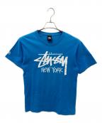 stussyステューシー）の古着「プリントTシャツ」｜ブルー
