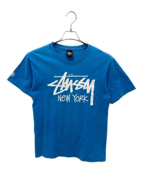 stussy（ステューシー）stussy (ステューシー) プリントTシャツ ブルー サイズ:Mの古着・服飾アイテム