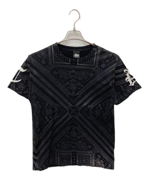 stussy（ステューシー）stussy (ステューシー) TREATED CREW プリントTシャツ ブラック サイズ:Mの古着・服飾アイテム