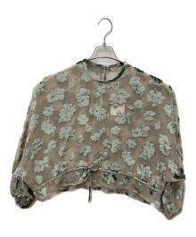CLANE（クラネ）の古着「FLOWER JACQUARD TOPS」｜カーキ