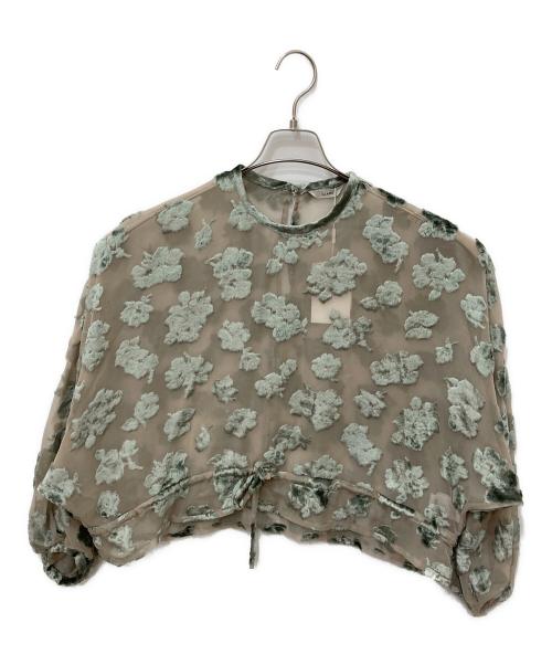 CLANE（クラネ）CLANE (クラネ) FLOWER JACQUARD TOPS カーキ サイズ:1 未使用品の古着・服飾アイテム