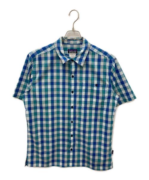Patagonia（パタゴニア）Patagonia (パタゴニア) シアーサッカー半袖チェックシャツ ブルー サイズ:Mの古着・服飾アイテム