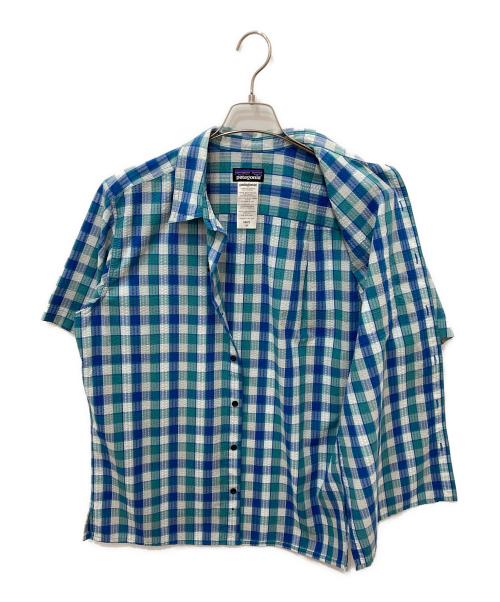 Patagonia（パタゴニア）Patagonia (パタゴニア) シアーサッカー半袖チェックシャツ ブルー サイズ:Mの古着・服飾アイテム