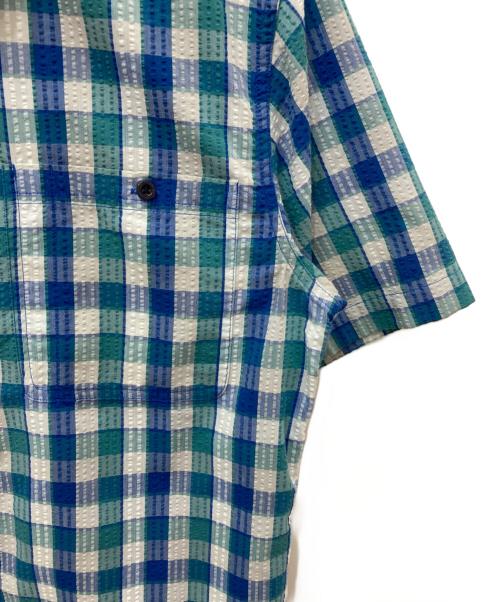 Patagonia（パタゴニア）Patagonia (パタゴニア) シアーサッカー半袖チェックシャツ ブルー サイズ:Mの古着・服飾アイテム