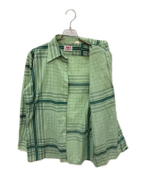 OPUS I（-）OPUS I (-) 長袖シャツ グリーン サイズ:15 1/2の古着・服飾アイテム