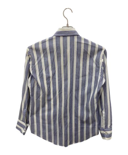 JC PENNEY（ジェーシーペニー）JC PENNEY (ジェーシーペニー) TOWN CRAFT (タウンクラフト) ストライプシャツ ブルー サイズ:Mの古着・服飾アイテム