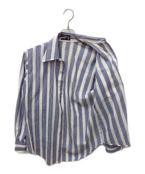 JC PENNEY（ジェーシーペニー）JC PENNEY (ジェーシーペニー) TOWN CRAFT (タウンクラフト) ストライプシャツ ブルー サイズ:Mの古着・服飾アイテム