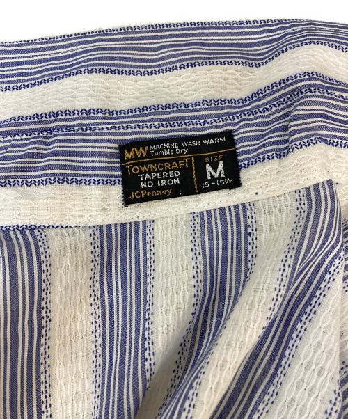 JC PENNEY（ジェーシーペニー）JC PENNEY (ジェーシーペニー) TOWN CRAFT (タウンクラフト) ストライプシャツ ブルー サイズ:Mの古着・服飾アイテム