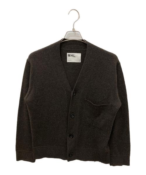 MHL（マーガレットハウエル）MHL (マーガレットハウエル) WOOL ALPACA LINEN CARDIGAN ブラウン サイズ:Mの古着・服飾アイテム