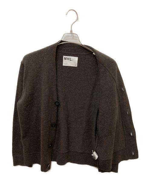 MHL（マーガレットハウエル）MHL (マーガレットハウエル) WOOL ALPACA LINEN CARDIGAN ブラウン サイズ:Mの古着・服飾アイテム
