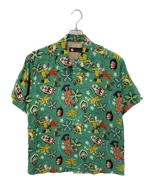 Sun Surf（サンサーフ）Sun Surf (サンサーフ) KEONI OF HAWAII “SOUTH PACIFIC SEA” by TROPICANA JOE グリーン サイズ:XLの古着・服飾アイテム