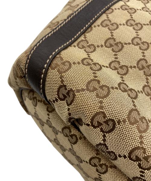 GUCCI（グッチ）GUCCI (グッチ) GG柄アビーハンドバッグ　 ベージュ×ダークブラウンの古着・服飾アイテム
