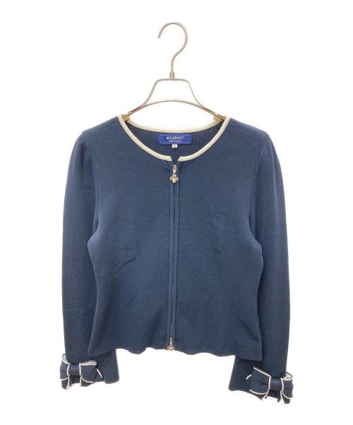 M'S GRACY（エムズグレイシー）M'S GRACY (エムズグレイシー) 薄手カーディガン ネイビー サイズ:38の古着・服飾アイテム