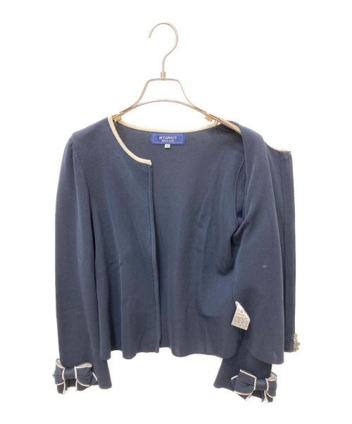 M'S GRACY（エムズグレイシー）M'S GRACY (エムズグレイシー) 薄手カーディガン ネイビー サイズ:38の古着・服飾アイテム